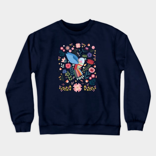 Folk Art Hummingbird Crewneck Sweatshirt by LittleBunnySunshine